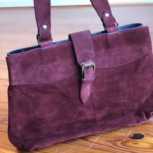 Burgundy Slouch Italian Shoulder Bag